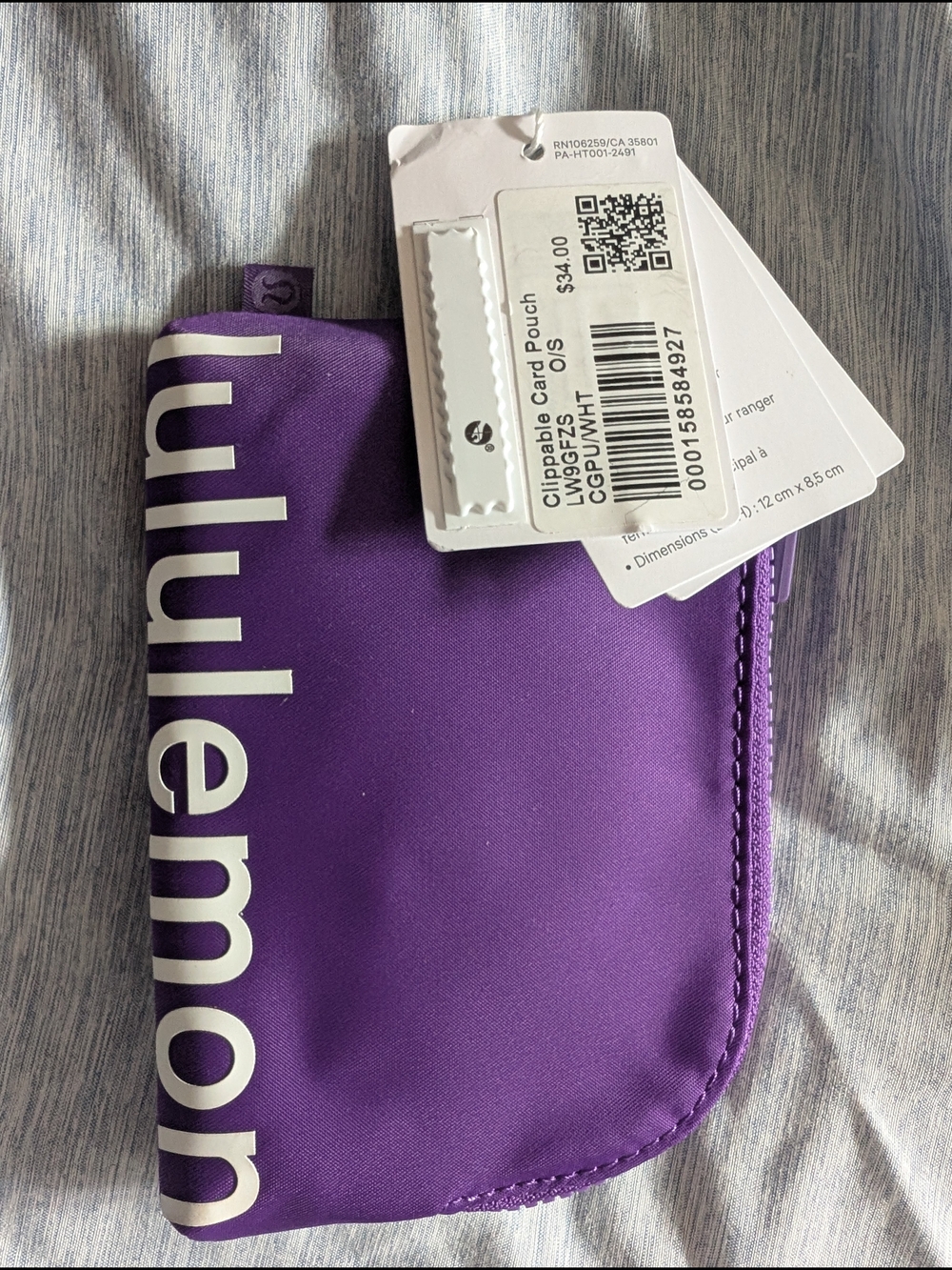 lululemon athletica Purple Zippered Clip Card Pouch